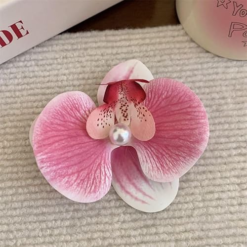 Kreativer Bohemian-Stil Phalaenopsis Blume Haarnadel Tuch Perle Haarspange Damen Kopfschmuck von Generisch