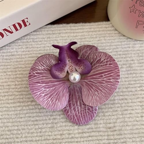 Kreativer Bohemian-Stil Phalaenopsis Blume Haarnadel Tuch Perle Haarspange Damen Kopfschmuck von Generisch