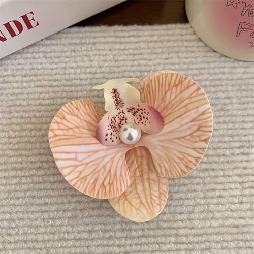 Kreativer Bohemian-Stil Phalaenopsis Blume Haarnadel Tuch Perle Haarspange Damen Kopfschmuck von Generisch