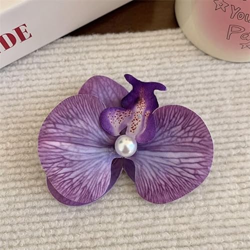 Kreativer Bohemian-Stil Phalaenopsis Blume Haarnadel Tuch Perle Haarspange Damen Kopfschmuck von Generisch