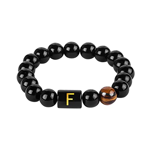 Kreolen-Ohrringe, 26 Initialen, elastisches Armband, Buchstaben-Armband, zierliches Charm-Armband für Männer, Frauen, Mädchen, klobiger Schmuck für Frauen, Einheitsgröße, Stein, Kein Edelstein von Generisch