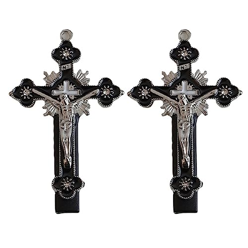 Kreuz-Haarspange für Teenager, Mädchen, Gothic-Stil, Haarnadel, Entenschnabel-Clip, Metallic-Haarspangen, Haarnadel-Zubehör von Generisch