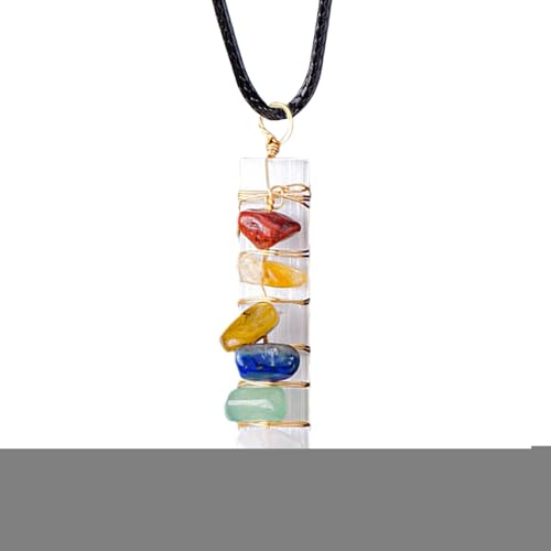 Kristall Anhänger - Bunte Schmuckanhänger - drahtumwickelte Halskette mit natürlichen Edelsteinen handgemachtes Modeaccessoire für Männer für Yoga täglichen Gebrauch und formelle Kristall Anhänger - Bunte Schmuckanhänger - drahtumwickelte Halskette mit natürlichen Edelsteinen handgemachtes Modeaccessoire für Männer für Yoga täglichen Gebrauch und formelle von Generisch