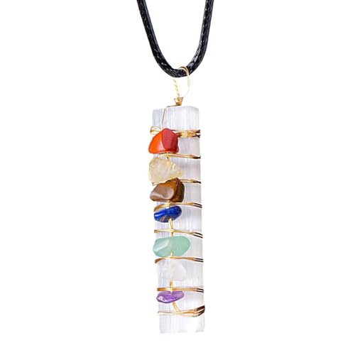 Kristall Anhänger | farbenprächtiger Anhänger - drahtumwickelte Halskette mit natürlichen en handgemachtes Modeaccessoire für Männer für Yoga täglichen Gebrauch und formelle Kristall Anhänger | farbenprächtiger Anhänger - drahtumwickelte Halskette mit natürlichen en handgemachtes Modeaccessoire für Männer für Yoga täglichen Gebrauch und formelle von Generisch