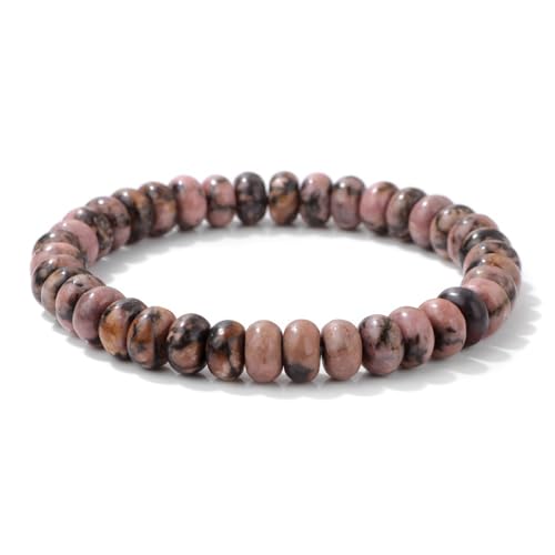 Kristall Armband, Handgewebtes 5 * 8Mm Naturedelstein Kristall Radperlen Elastisches Seilarmband, Energieschmuck Für Männer Frauen Schwarze Linien von Generisch
