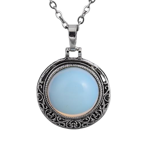 Kristall Kette, Verstellbare Kette, Modischer Natürlicher Edelstein, Kristall, Runde Perlen, Spitzen-Anhänger, Halskette, Energieschmuck Für Männer Und Frauen, Opal von Generisch