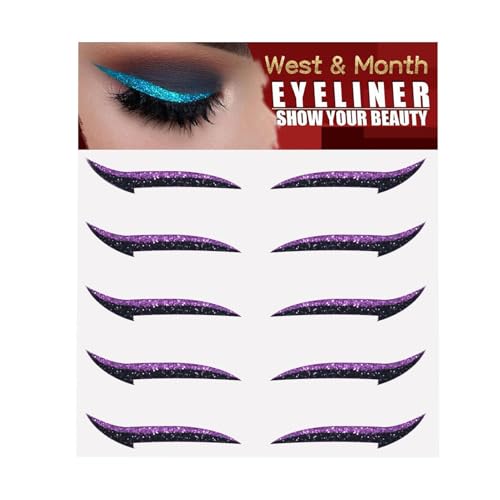 Kristallyeliner -Aufkleber - Wiederverwendbare Glitzer -Eyeliner -Aufkleber - Wiederverwendbares Eyelinerr- Und Wimpern -Stickters - Reusablle Glitzer Wasserdichte Sofortkleberkleber -Lidschattenstrei von Generisch