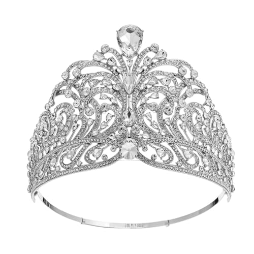 Kronen für Damen, verstellbar, für Braut, Hochzeit, Abschlussball, Party, große Krone, Headbands, Kristall Metalllegierung Kristall von Generisch