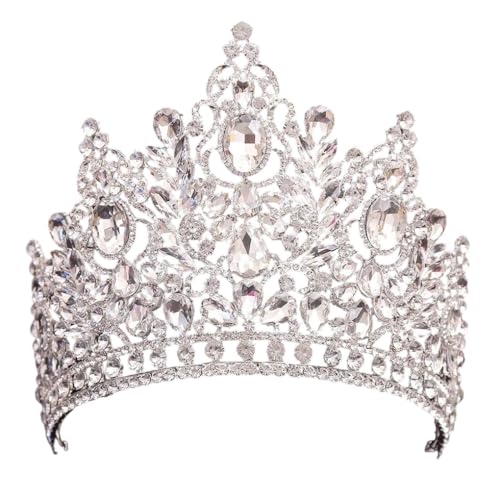 Kronen für Frauen, Kristall, Braut, Hochzeit, Party, Bühnenshow, Haar-Accessoire, 1 count (Pack of 1), Metall Kristall von Generisch