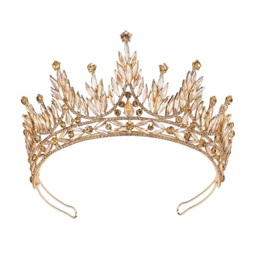 Kronen für Frauen, Kristall-Prinzessinnen-Braut-Tiara, Krone für Hochzeit, Miss Universe Zubehör, Kristall Metalllegierung Kristall von Generisch