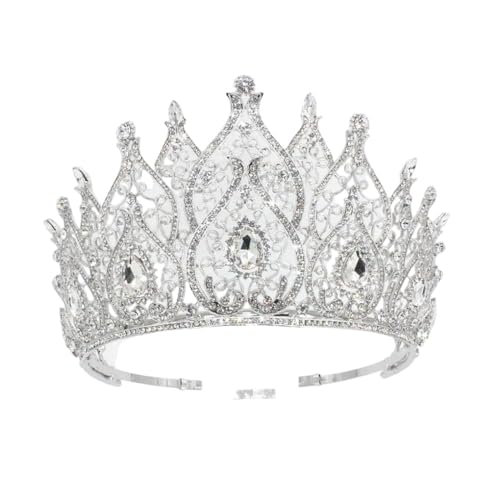 Kronen für Frauen, Miss Universe, Brautkrone, Königin, Hochzeit, Party, Bühnenshow, Haar-Accessoires, Kristall Metalllegierung Kristall von Generisch