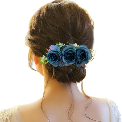 Künstliche Blumen Haarschmuck für Hochzeit, Braut, Kopfschmuck, Haarnadeln, Haarspangen, Dutt, Chignon, Haarreif für Frauen, Blumenmädchen, Bräute, Brautjungfern von Generisch