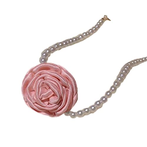 Künstliche Perlen-Halskette, eleganter Anhänger, Halskette, Blumen-Perlen-Choker, Party-Schmuck, tolles Geschenk für Frauen und Mädchen, künstliche Perlenketten für Frauen von Generisch