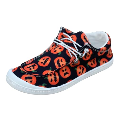 Kürbiskostüm Mann Hausschuhe Herren Lustig Turnschuhe Turnschuhe Komfort Damen Freizeitschuhe Damen Grau Wanderschuhe Lady Easy Schuhe Halloween Plüsch Pumpkin Blanket Fledermaus Kissen Orange 41 von Generisch