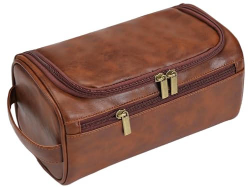 Kulturbeutel aus PU-Leder mit großer Kapazität, multifunktional, Reiseaufbewahrung, tragbarer Kosmetik-Organizer von Generisch