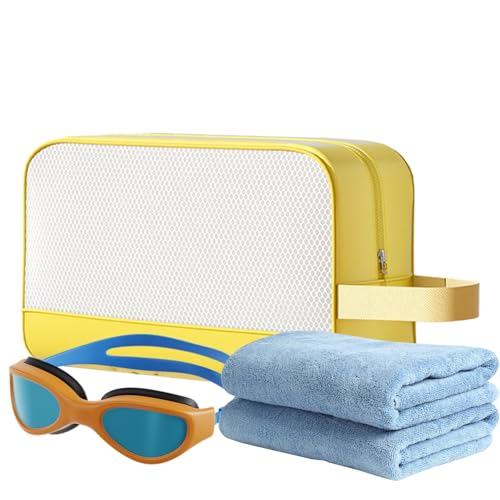 Kulturbeutel für Damen, wasserdicht, große Kapazität, Duschtasche mit Reißverschluss, Reisezubehör, Aufbewahrungs-Organizer für Schwimmen, Fitness, Strohgelb, Refer to description, Uni Kulturbeutel für Damen, wasserdicht, große Kapazität, Duschtasche mit Reißverschluss, Reisezubehör, Aufbewahrungs-Organizer für Schwimmen, Fitness, Strohgelb, Refer to description, Uni von Generisch
