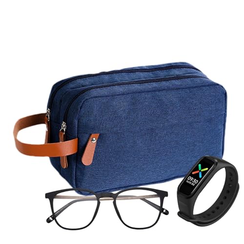 Kulturbeutel für Herren – leichtes Doppss-Set für Herren, wasserabweisender Rasier-Organizer mit Griff | Doppellagiger, leichter Badezimmer-Pflegekoffer mit mehreren Taschen für Reisen und Aufbewahrun von Generisch