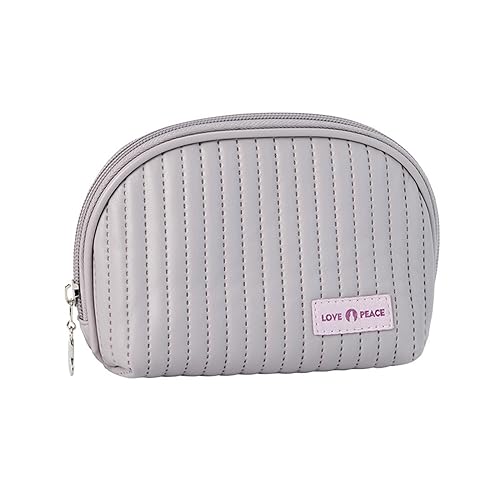 Kulturtasche Damen Halbrund – Kosmetiktasche im Kuchen Stil, Schminktasche Make Up Organizer klein mit Reißverschluss, Toilettentasche Damen für Reise & Urlaub, Geschenkideen Clean Look, 14x12x5CM von Generisch