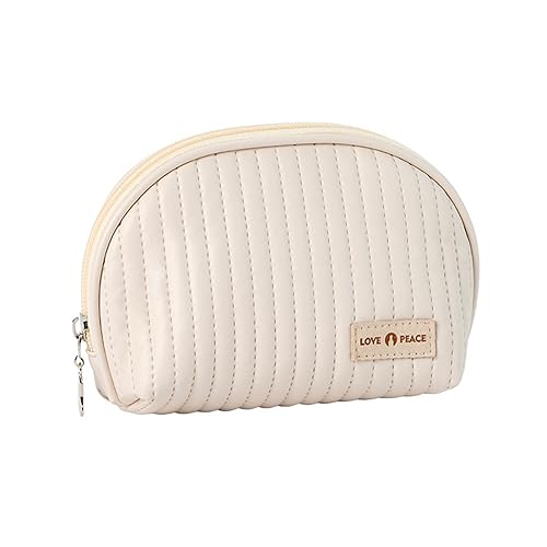 Kulturtasche Damen Halbrund – Kosmetiktasche im Kuchen Stil, Schminktasche Make Up Organizer klein mit Reißverschluss, Toilettentasche Damen für Reise & Urlaub, Geschenkideen Clean Look, 14x12x5CM von Generisch
