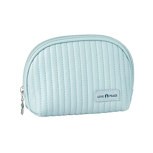Kulturtasche Damen Halbrund – Kosmetiktasche im Kuchen Stil, Schminktasche Make Up Organizer klein mit Reißverschluss, Toilettentasche Damen für Reise & Urlaub, Geschenkideen Clean Look, 14x12x5CM von Generisch