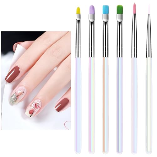 Kunst Nagelbürsten, Acryl Nagelpinsel, Punktier Stempel Applikator für Gel Nagellack Malen zu Hause Salon Anfänger von Generisch