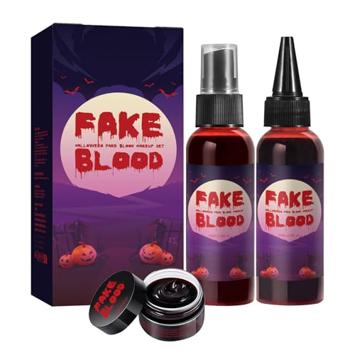 Kunstblut 160ml | Halloween-Blut Fake Blood Kunstblut Für Halloween Make Up Schminke Hautfreundlich Und Leicht Abwaschbar Für Kostüme Zombie Vampir Grusel Party Theater Effekt 7,6 X 5,4 X 16,7 Cm von Generisch