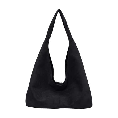 Kunstleder-Tragetasche für Damen, Umhängetasche, College-Tragetasche, Lederhandtasche, Arbeitstasche für Herren, Schultertasche, Schwarz , Einheitsgröße von Generisch