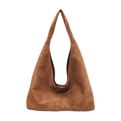 Kunstleder-Tragetasche für Damen, Umhängetasche, College-Tragetasche, Lederhandtasche, Arbeitstasche für Herren, Schultertasche, braun, Einheitsgröße von Generisch