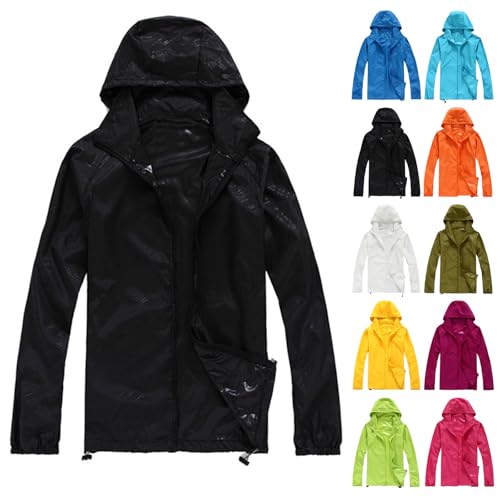 Kunstlederjacke Damen, Frühlingsjacke Damen, Übergangsjacke Leicht Sommerjacke Mit Kapuze Große Größen Wasserdichte Jacke Outdoor Dünn Windjacke Sommer, Meine Monatsabrechnungen Anzeigen von Generisch