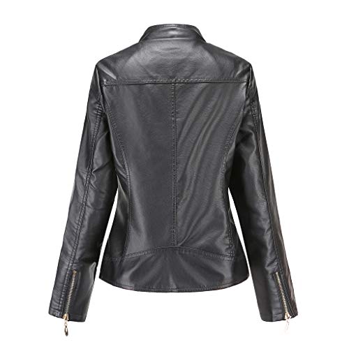 Kunstlederjacke Damen Damenjacke Leder Echtlederjacke Lederjacke Kunstlederjacke Biker Oberbekleidung Schlanke Kunstlederjacke Bikerjacke Übergangsjacke Kunstleder Farbvarianten Jacke von Generisch