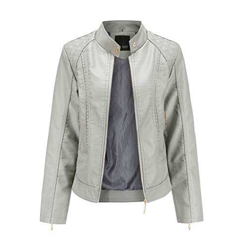 Kunstlederjacke Damen Damenjacke Leder Echtlederjacke Lederjacke Kunstlederjacke Biker Oberbekleidung Schlanke Kunstlederjacke Bikerjacke Übergangsjacke Kunstleder Farbvarianten Jacke von Generisch