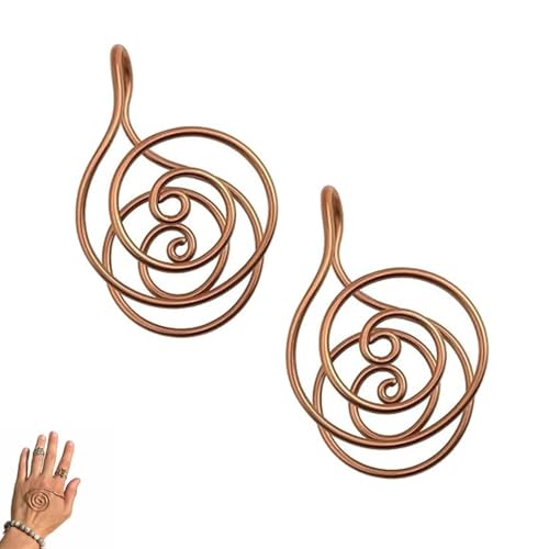 Kupfer-Handring Reiki-Spiralringe für Meditation und Energieheilung, handgefertigte Kupferarmreifen, Meditationsgeschenk für Frauen und Männer (2pcs) von Generisch