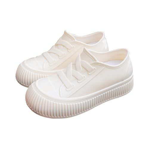 Kurz Regenstiefel Damen，Dicker Sohle Regenstiefeletten，Outdoor Wasserdicht Gummi Kurzstiefel，Mode Einfarbig Stiefeletten，Rutschfest Barfuß Gummistiefel，Abriebfest Arbeitsschuhe von Generisch