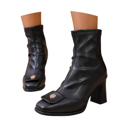 Kurz Stiefel Damen Frauen Freizeit Schuhe Kurze Damenstiefel Absatz Stiefeletten Retro Blockabsatz Schlupfstiefel Booties Übergangsstiefel Ankle Boots Stiefeletten Kurz Stiefel Damen Frauen Freizeit Schuhe Kurze Damenstiefel Absatz Stiefeletten Retro Blockabsatz Schlupfstiefel Booties Übergangsstiefel Ankle Boots Stiefeletten von Generisch
