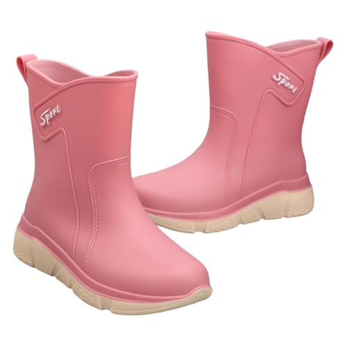 Kurze Gummistiefel Damen Wasserdicht Regenstiefel Rutschfeste Gummischuhe Fashion Außenbereich Halbstiefel Bequeme Warme Gartenstiefel Arbeit Angeln Autowäsche Küche Schuhe von Generisch