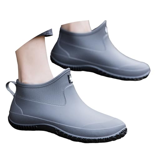 Kurze Gummistiefel für Frauen,Wasserdichte Regenstiefeletten Boots Rutschfeste Leichte Gartenschuhe Chelsea Boots Abriebfest Atmungsaktiv Regenschuhe Komfort Gartenschuhe Schlupfstiefel von Generisch