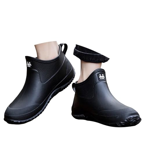 Kurze Gummistiefel für Frauen,Wasserdichte Regenstiefeletten Boots Rutschfeste Leichte Gartenschuhe Chelsea Boots Abriebfest Atmungsaktiv Regenschuhe Komfort Gartenschuhe Schlupfstiefel von Generisch