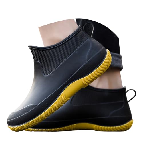 Kurze Gummistiefel für Frauen,Wasserdichte Regenstiefeletten Boots Rutschfeste Leichte Gartenschuhe Chelsea Boots Abriebfest Atmungsaktiv Regenschuhe Komfort Gartenschuhe Schlupfstiefel von Generisch