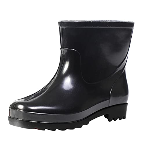 Kurze Gummistiefel für Herren, Gummistiefel für Garten, Herren, Regenschuhe, Regenschuhe, Herren-Wintermütze, Schwarz , 42 1/3 EU von Generisch