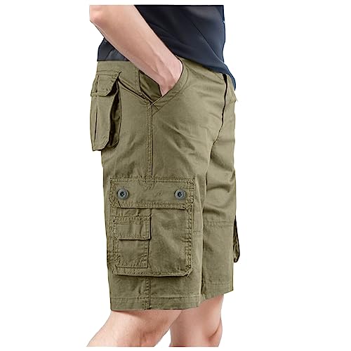 Kurze Hosen Herren, Elastische Taille Slim Fit Stoff mit Taschen Cargo Shorts Kurze Hosen Sport Stretch Sommer Übergröße Cargohose Herren-Shorts Baggy 4XL Chino Shorts Freizeithose von Generisch