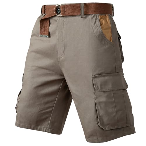 Kurze Hosen Herren Cargo Shorts Sommer Freizeithose Kurze Elastische Taille Chino Shorts Mit 6 Taschen S-XXL Outdoorhose Herren Kurzgröße Sommer Trendy Und Praktisch von Generisch