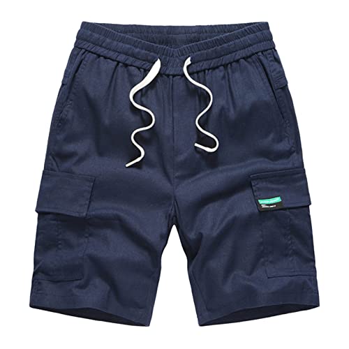 Kurze Hosen Herren Chino Shorts Sommer Stretch Cargo Baumwolle Hose Elastische Taille Mit Reißverschlusstasche Kurze Herren Hosen Mit Gummizug Lässiger Sport von Generisch