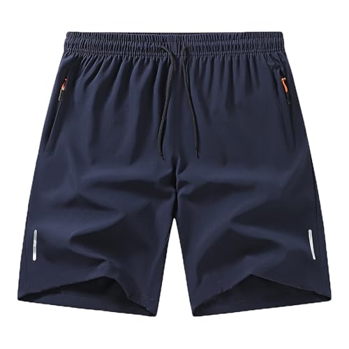 Kurze Hosen Herren Sommer Einfarbig Bermuda Shorts Mit Reißverschluss Casual Shorts Sporthose Bequem Jogginghose Outdoor Laufshorts Männer Stretchstoff Freizeithose Regular Fit Wanderhose Sweatpants von Generisch
