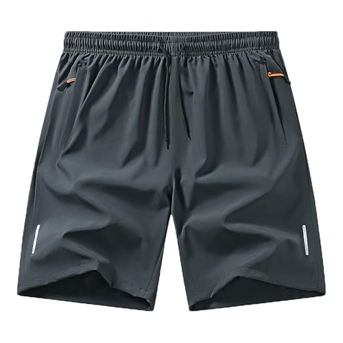 Kurze Hosen Herren Sommer Einfarbig Bermuda Shorts Mit Reißverschluss Casual Shorts Sporthose Bequem Jogginghose Outdoor Laufshorts Männer Stretchstoff Freizeithose Regular Fit Wanderhose Sweatpants von Generisch