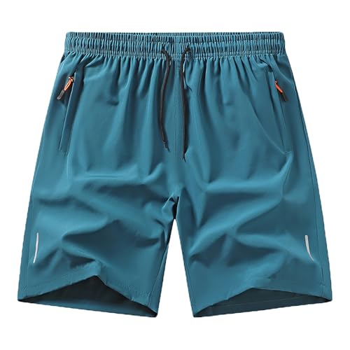 Kurze Hosen Herren Sommer Einfarbig Bermuda Shorts Mit Reißverschluss Casual Shorts Sporthose Bequem Jogginghose Outdoor Laufshorts Männer Stretchstoff Freizeithose Regular Fit Wanderhose Sweatpants von Generisch