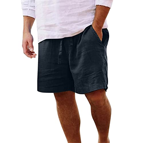 Kurze Hosen Herren Sommerhose Leinen Shorts Herren Elastische Leinenhose Mit Kordelzug Einfarbige Freizeithose Arbeitshosen Männer Leichte Hose Plus Size Kurze Hosen Herren Sommerhose Leinen Shorts Herren Elastische Leinenhose Mit Kordelzug Einfarbige Freizeithose Arbeitshosen Männer Leichte Hose Plus Size von Generisch