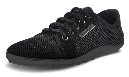 L E G U A N O - AKTIV - extra atmungsaktiver Herren und Damen Allround Barfußschuh/Sneaker aus leichtem Mesh Material (Schwarz, EU Schuhgrößensystem, Erwachsene, Numerisch, M, 47) von Generisch