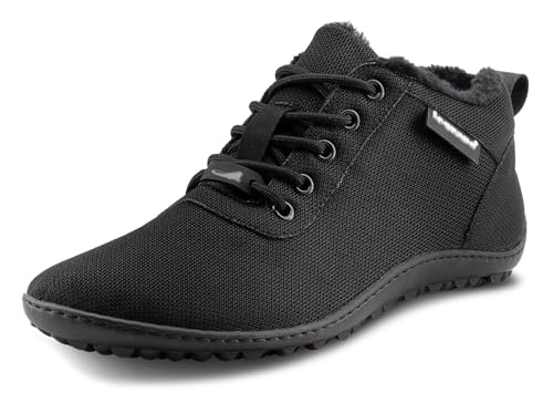 L E G U A N O - GALAXO - warm gefütterter Damen und Herren Unisex Winter Barfußschuh/Winterschuh/Outdoorschuh (Black, EU Schuhgrößensystem, Erwachsene, Numerisch, M, 49) von Generisch