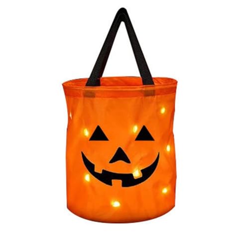 LED Halloween Candy Bags Leichte Kürbis-Eimer Halloween-Behandelnde Taschen mit Kürbis-Lächeln-Gesicht Wieder verwendbarer Goody-Eimer für Kinder Party-Dekor-Geschenk Geschenk LED Halloween Candy Bags Leichte Kürbis-Eimer Halloween-Behandelnde Taschen mit Kürbis-Lächeln-Gesicht Wieder verwendbarer Goody-Eimer für Kinder Party-Dekor-Geschenk Geschenk von Generisch