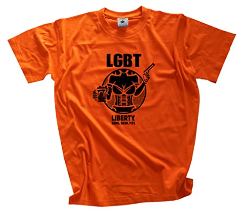 LGBT - Liberty, Guns, Beer, Tits T-Shirt Orange L LGBT - Liberty, Guns, Beer, Tits T-Shirt Orange L von Generisch